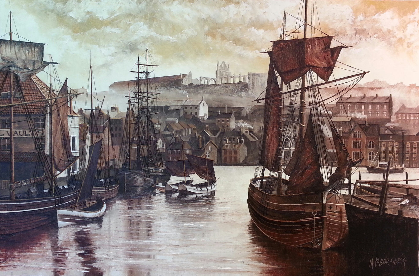 Dock End Whitby Harbour c.1880 - Limited Edition Print